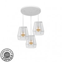 Distribuidor - Lâmpadas Diversas | Lâmpadas Modernas | PLAFON GUIA 3XE27 BLANCO REGX42X42 CM Ref: 221093001